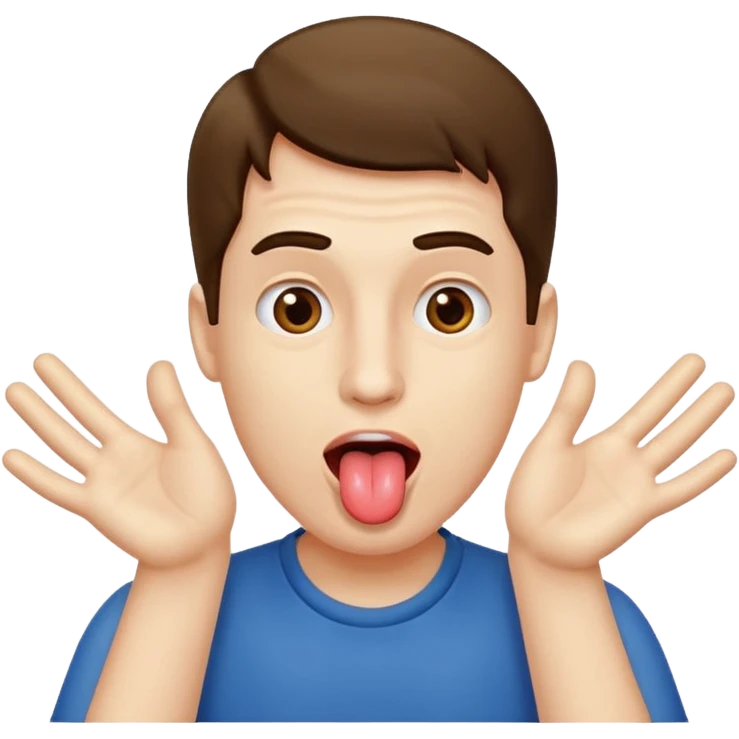 Can u make a guy with his tounge out and his hands spreading something in it I’m talmbalt innat emoji