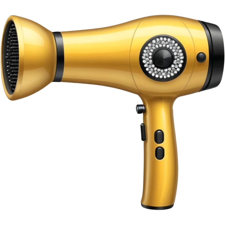 black blow dryer covered in diamonds emoji