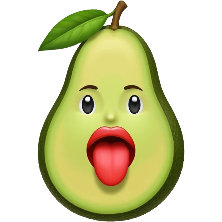 Un aguacate con labios grandes  emoji