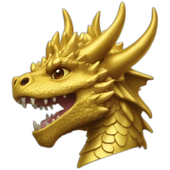 Gold head dragon with crown emoji