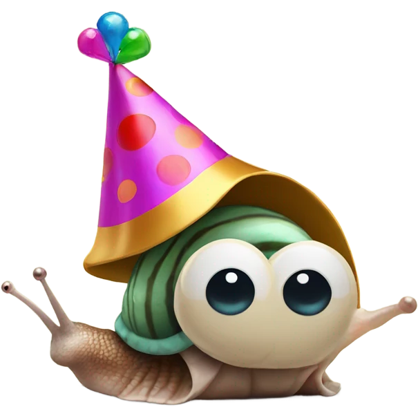 Snail with a party hat emoji