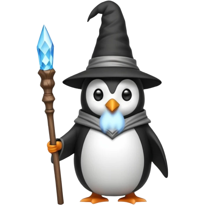 A penguin dressed as a wizard emoji