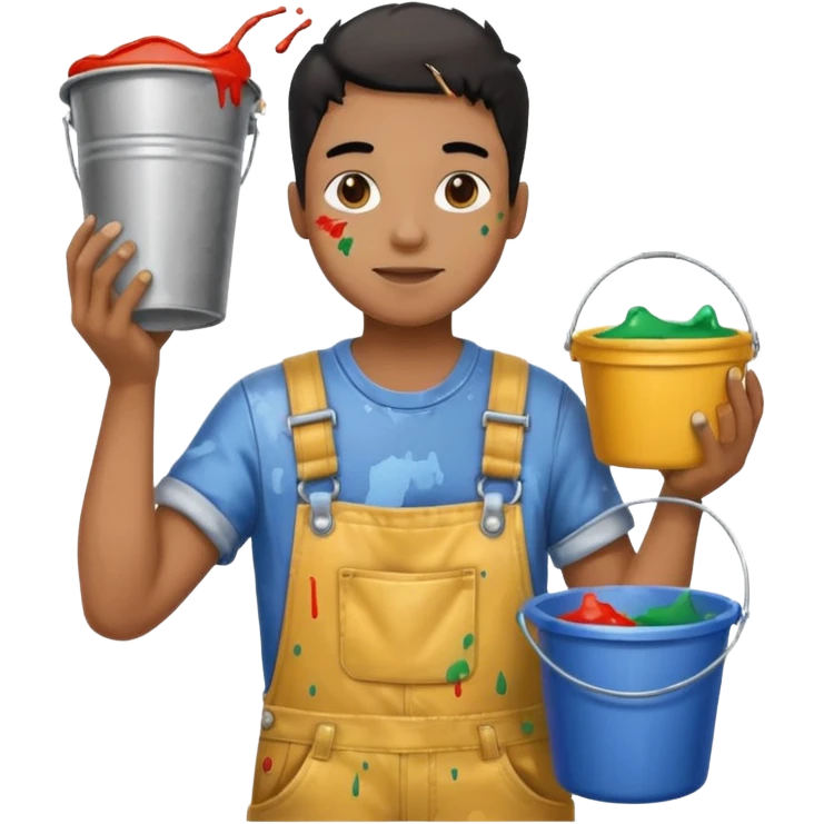 Poster Paster + bucket, Street Artist. emoji