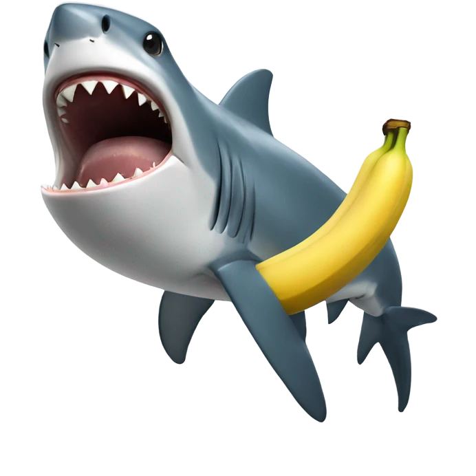 Shark eating banana emoji