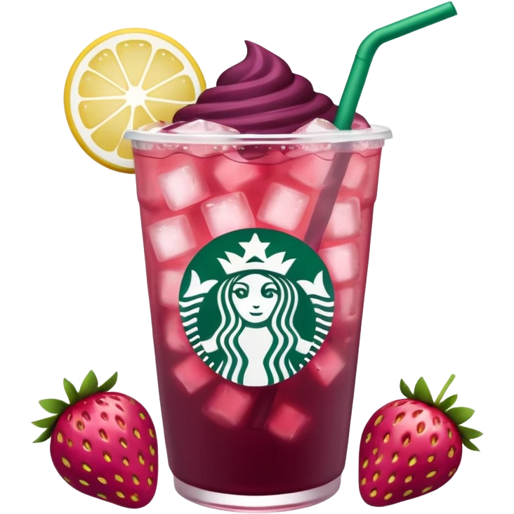 starbucks strawberry açaí lemonade refresher  emoji