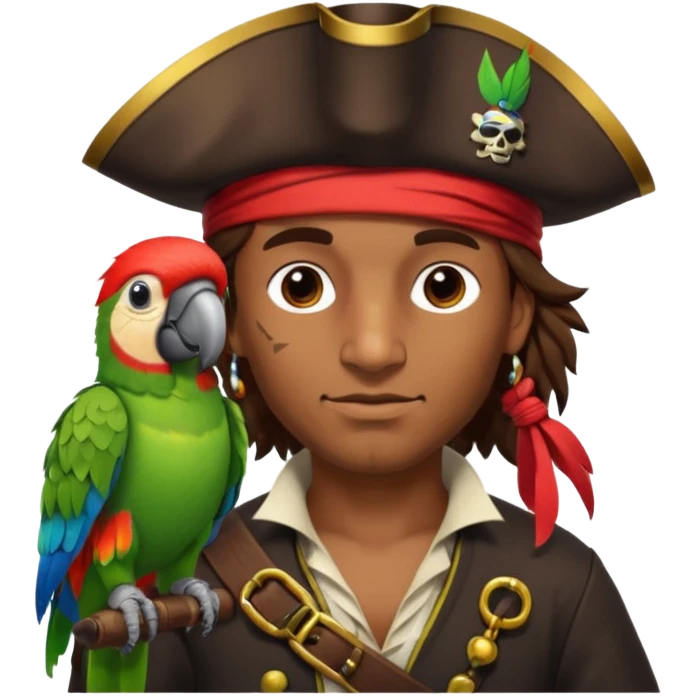 pirate and parrot emoji