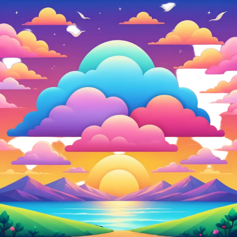 skies,colorful, negative: character. emoji