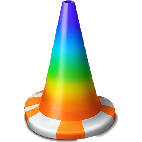 Rainbow traffic cone emoji