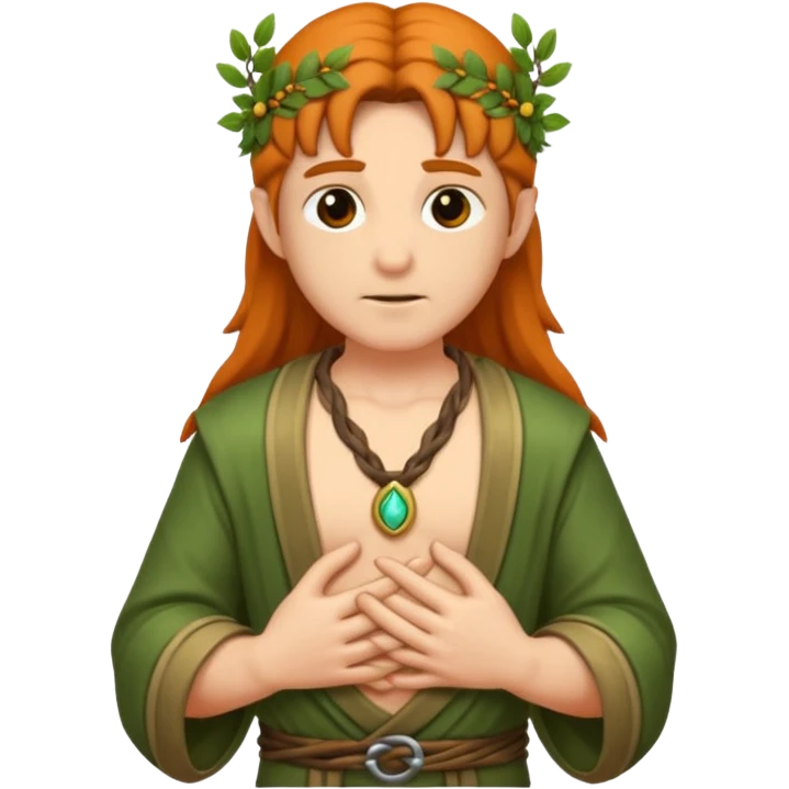 druid character hand on chest sincere emoji