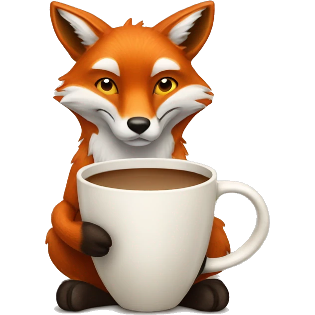 Fox drinking coffee emoji