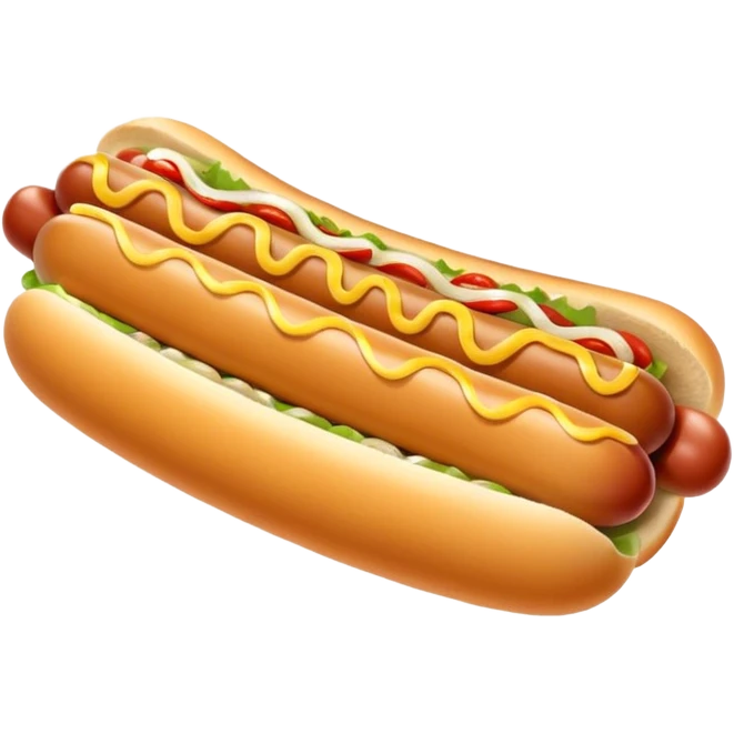 Hot dog with long white onions and spicy mustard on top emoji