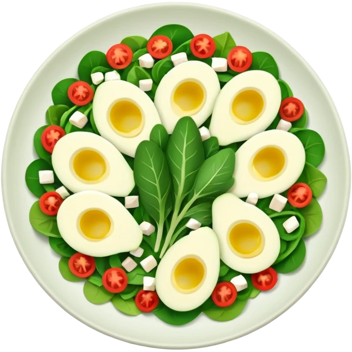 Salad community avatar in clean style illustration. Classic salads like Olivier, Greek or Tashkent, vibrant greens and colorful ingredients, simple shapes, flat design, high contrast, fresh and inviting. emoji