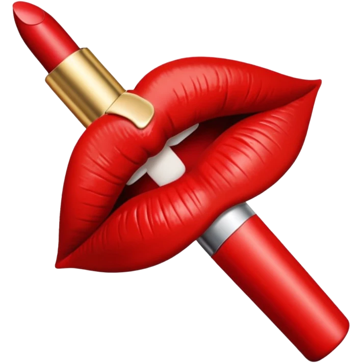 red kiss lipstick print emoji