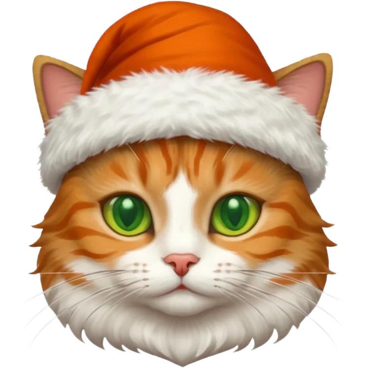 Un gato con gorro navideño emoji