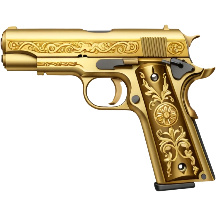 Gold colt 1911 pistol emoji