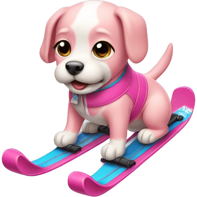 Pink puppy skiing  emoji