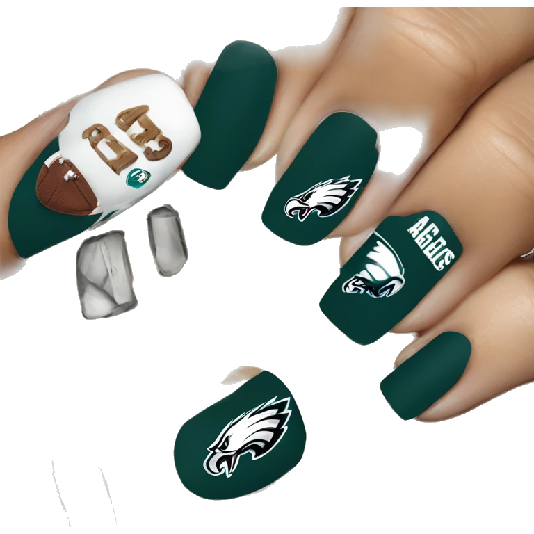 Philadelphia eagles nails emoji