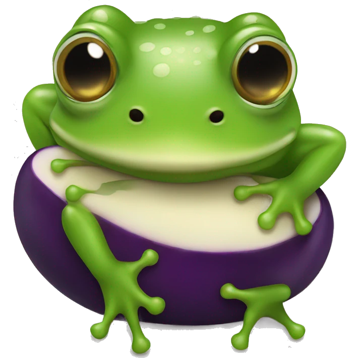 frog with eggplant emoji