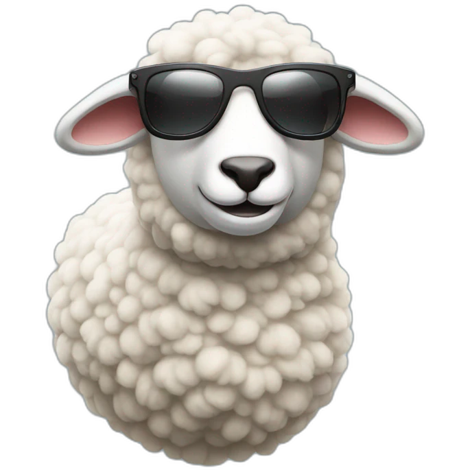 sheep with sunglasses  emoji