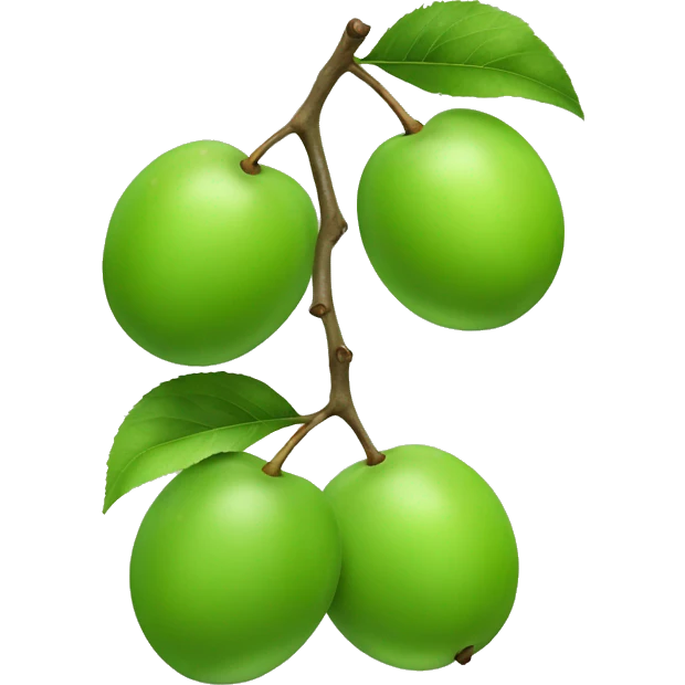 three green plums emoji