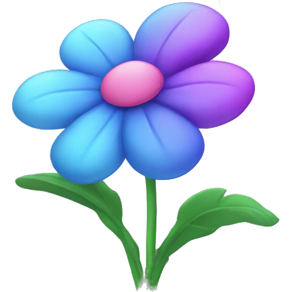 Flower pink and purle and blue emoji