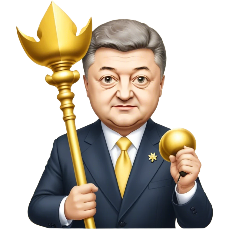 Petro Poroshenko with a mace at the inauguration emoji