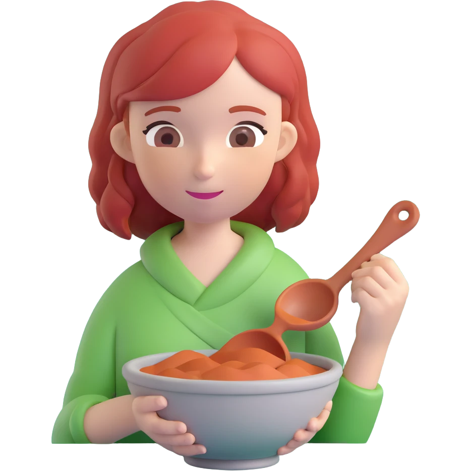 girl with shoulder-length red hair making a bowl with clay emoji