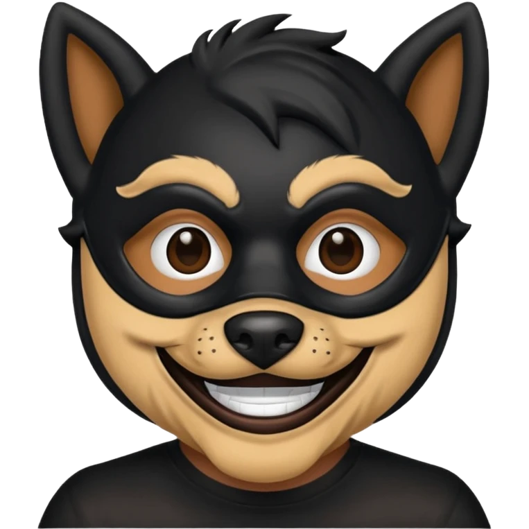 Black dog man emoji