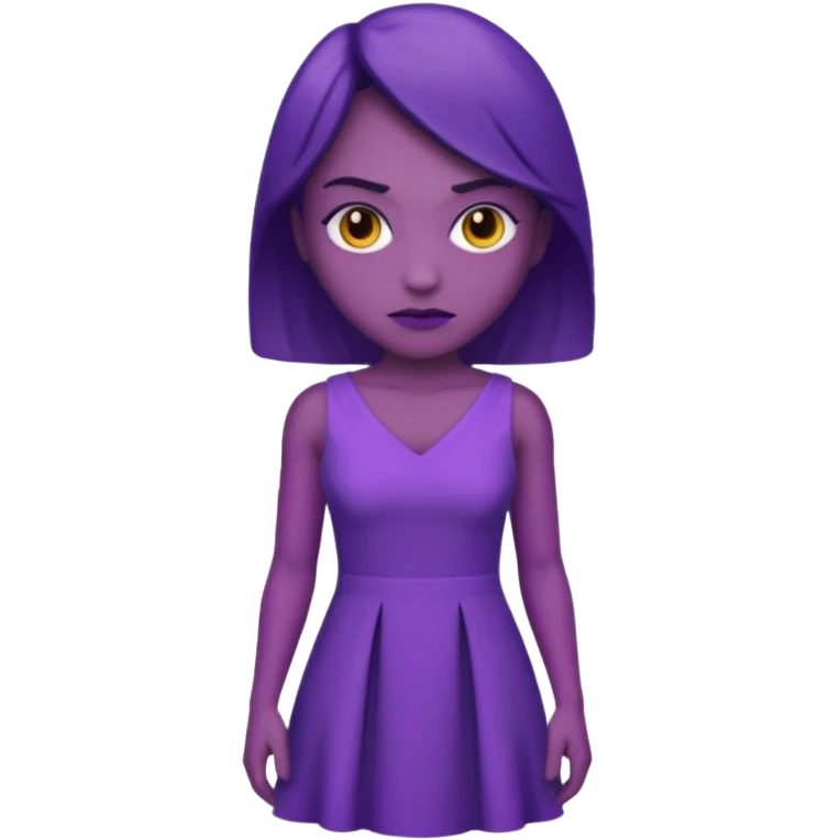 emoji of a racially ambiguous woman, who looks serious. no skin color please. use a color. emoji