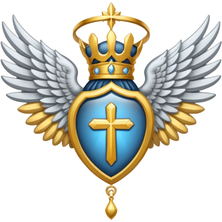 holy saint emblem with silver wings  emoji