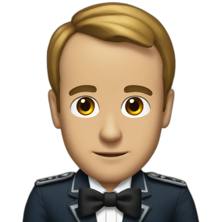 Macron in a bow emoji