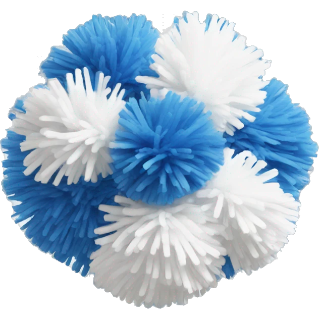 Blue and white cheer pom pom  emoji