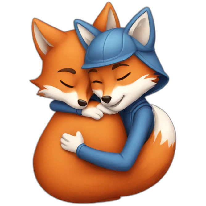 foxes hugs emoji
