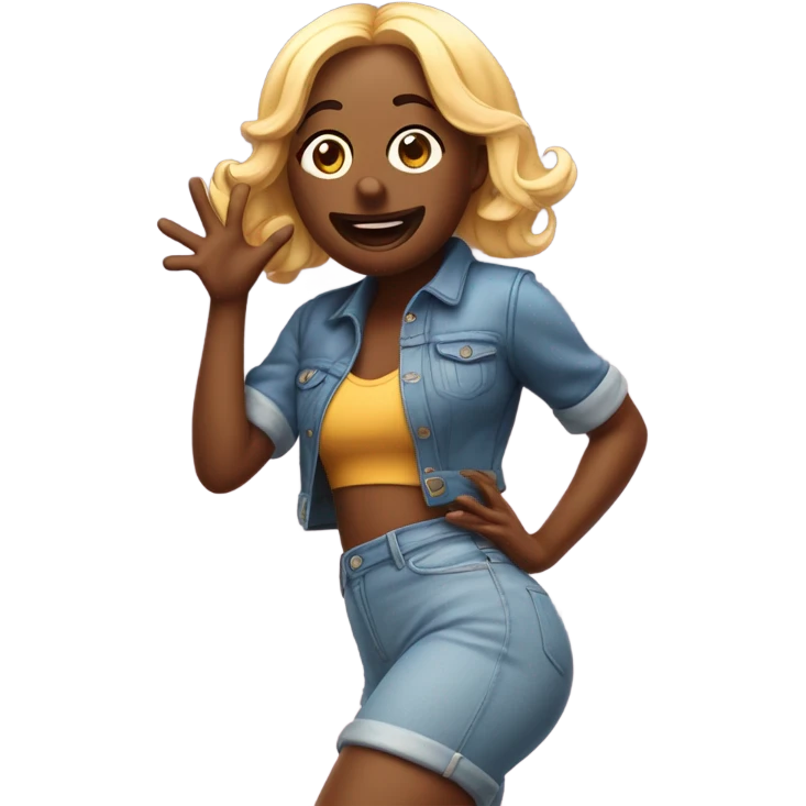 Blowing a kiss and twerking emoji
