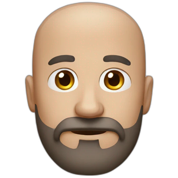 bald man with moustache and beard emoji