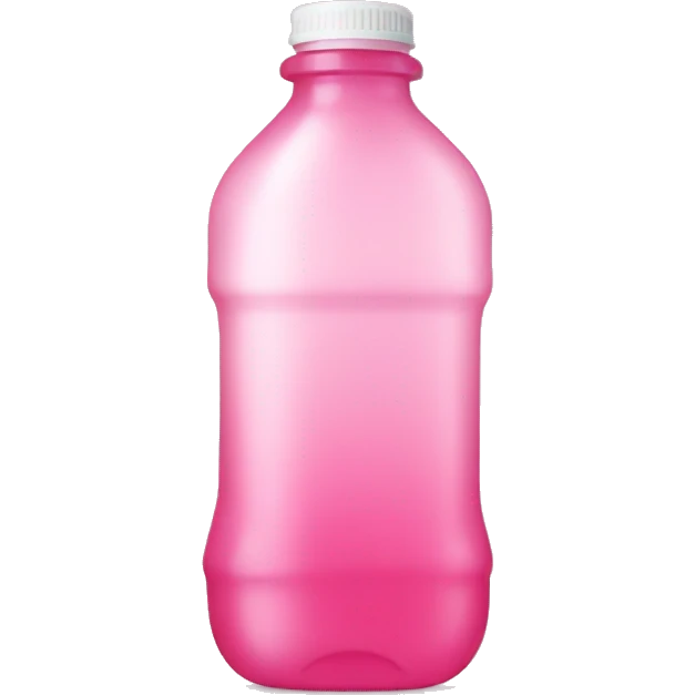 plastic bottle with crystaline pink liquid emoji