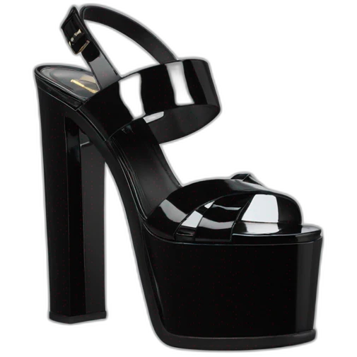 ysl black patent TRIBUTE PLATFORM SANDAL PATENT LEATHER emoji