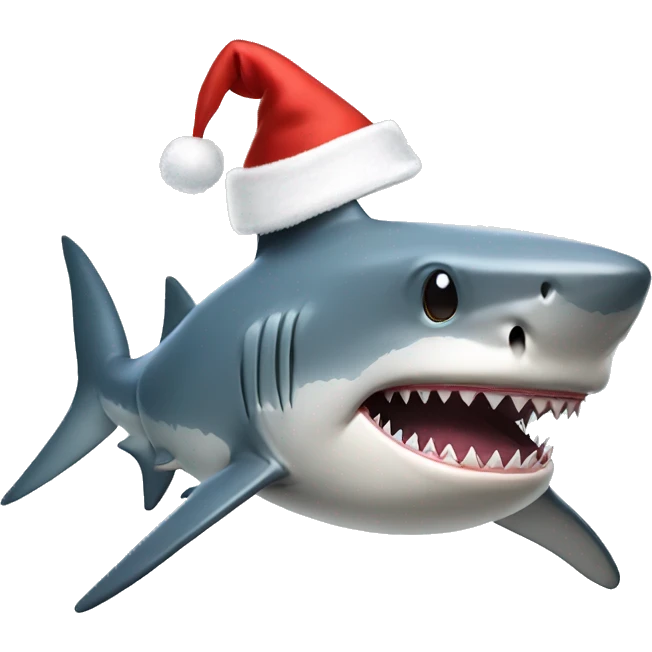 Shark wearing a Santa hat emoji