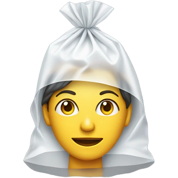 womanhead with white plastic bag on hea emoji