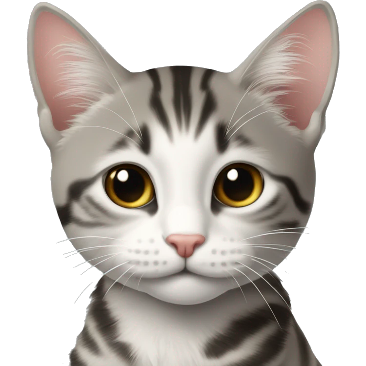 полосатая кошка с черной точкой на носу emoji