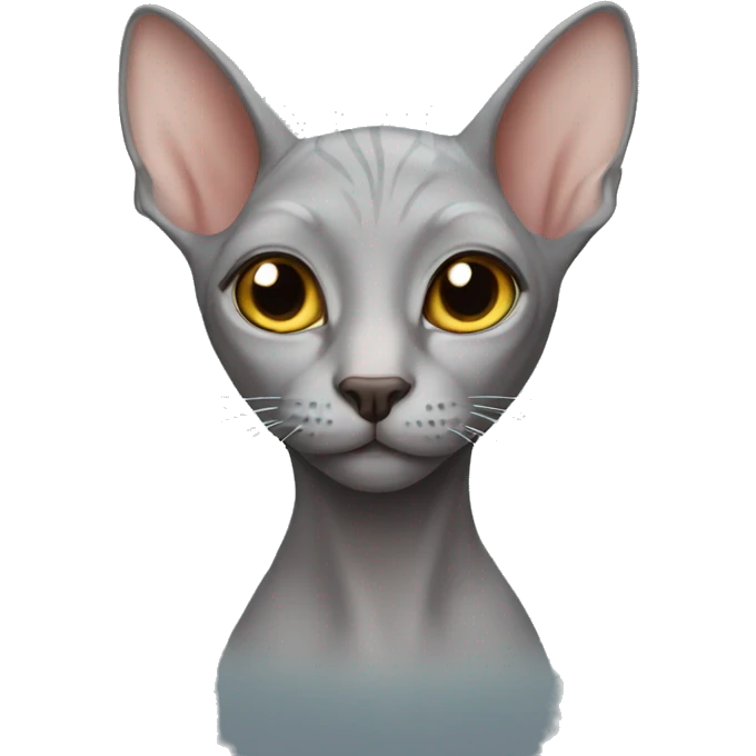 Hairless grey cat emoji