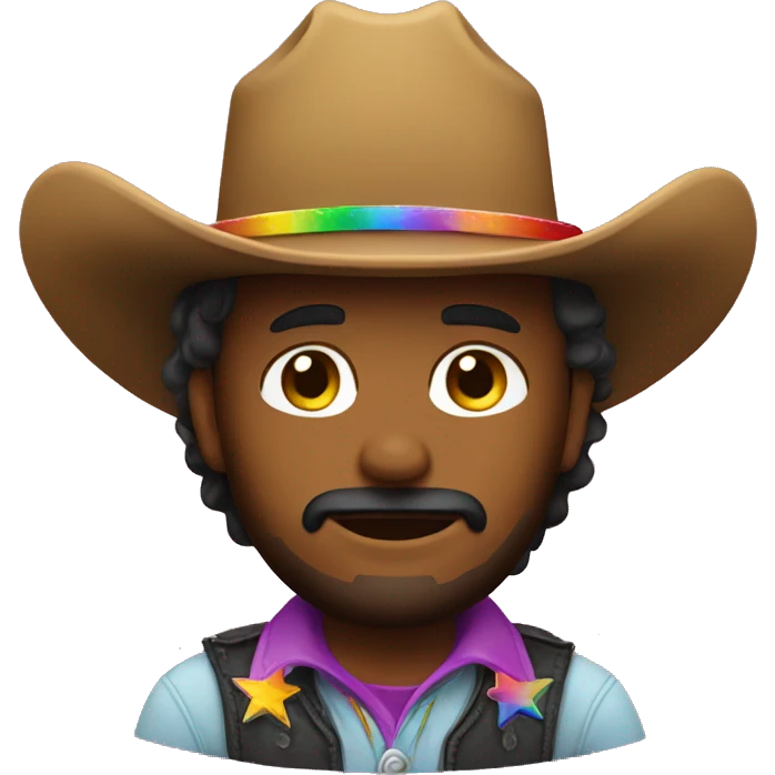 Cowboy with a rainbow emoji