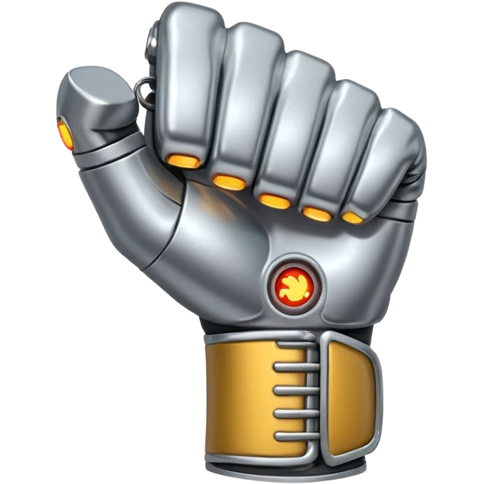 a sci fi themed fist punching in to the side with wires and tech detailing emoji