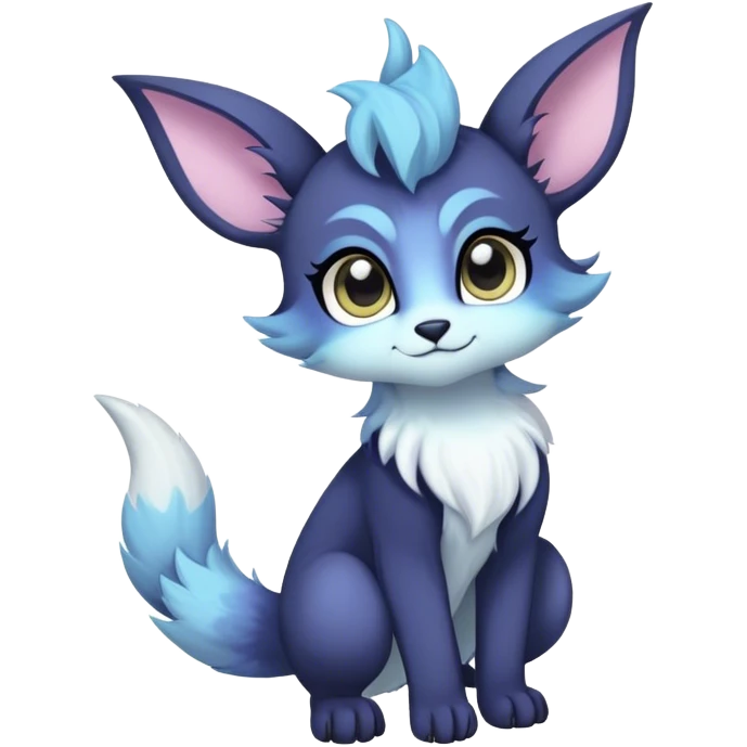 Kawaii dark fantasy ethereal anthro fursona Fakemon with tufted tail  emoji