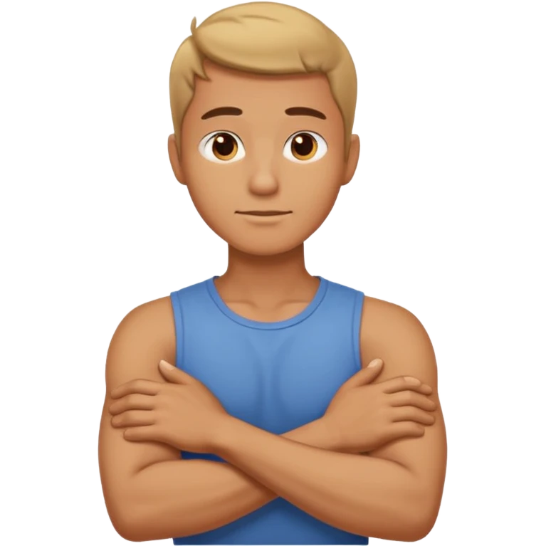 arms crossed holding neck guy emoji