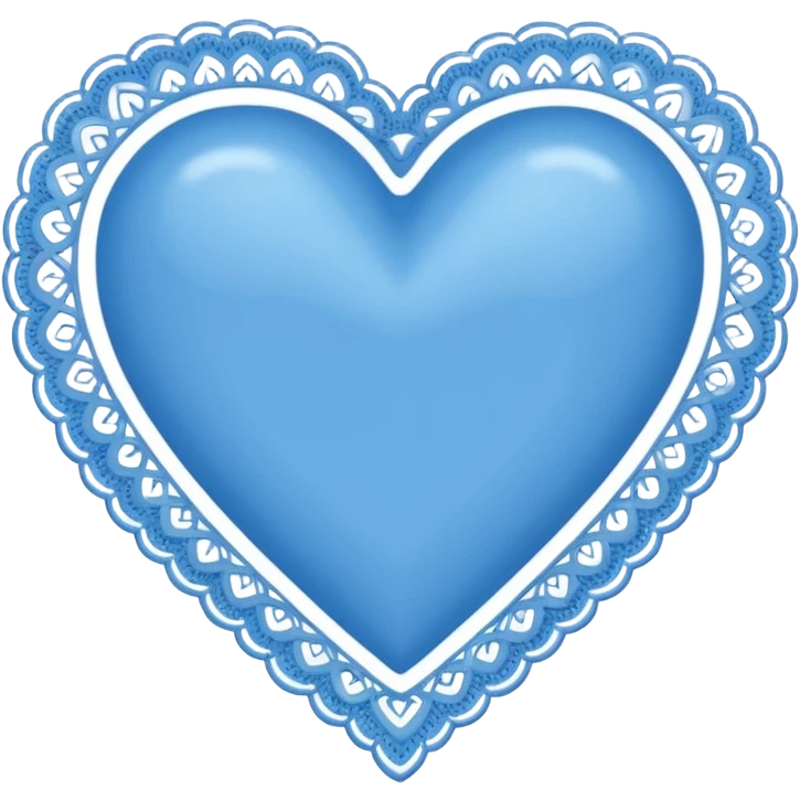 blue heart with a lace border emoji