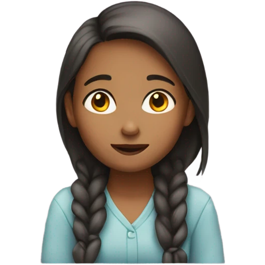 Girl sitting casually looking up emoji