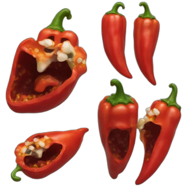 Chilli pepper eat black cat emoji