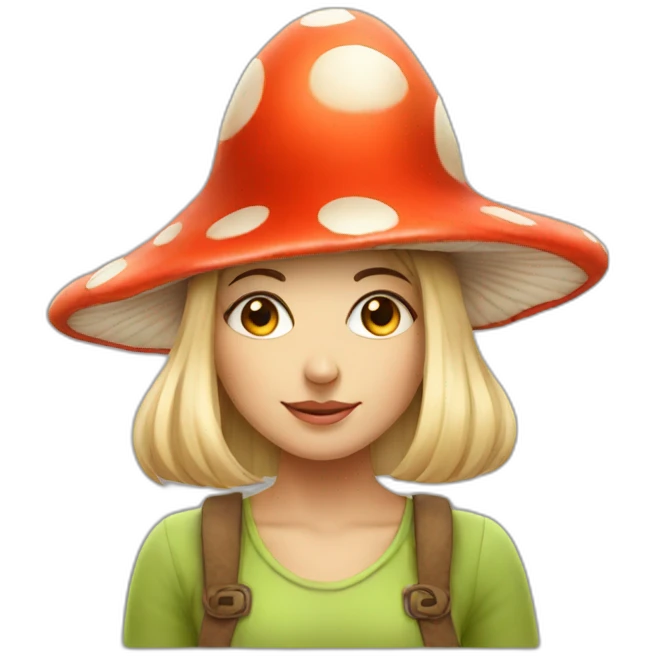 Mushroom hat girl emoji