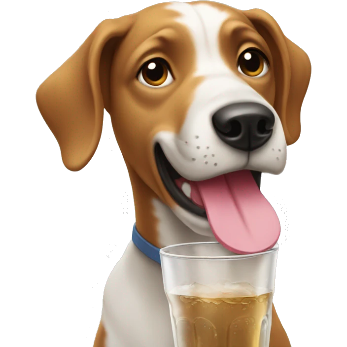 Dog drinking  emoji
